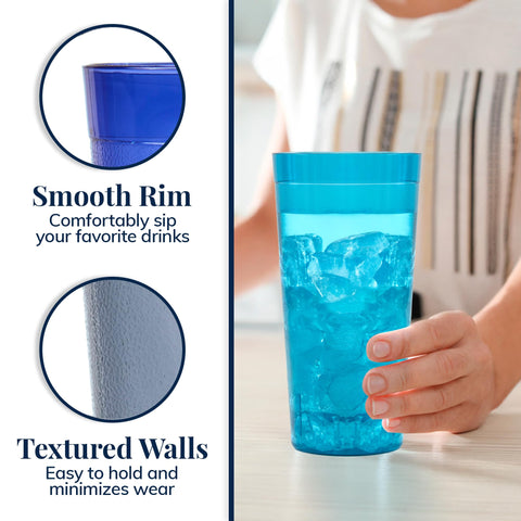 US Acrylic coastal grey tumbler showing compact, stackable storage.