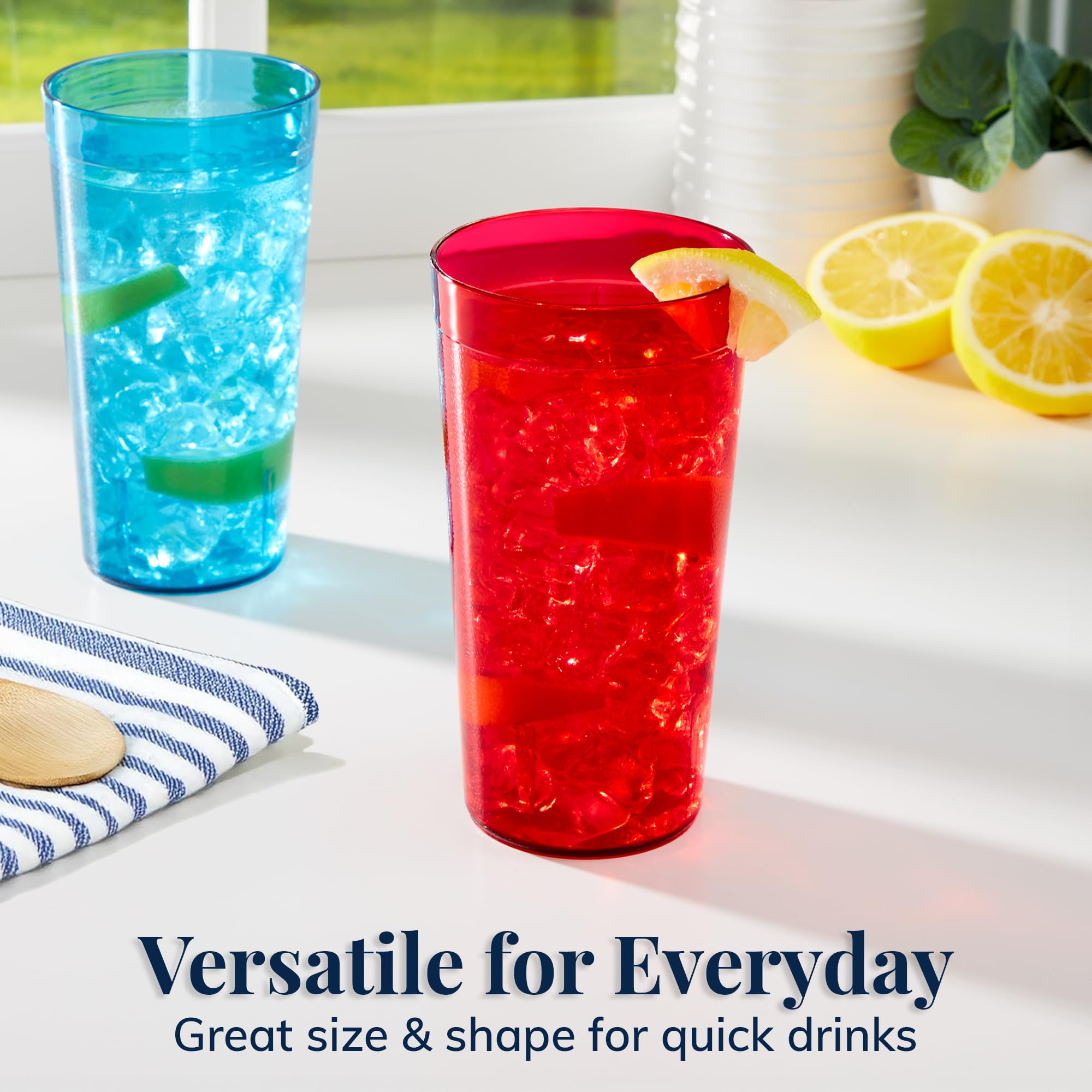 US Acrylic cafe tumblers stackable design saves cabinet space
