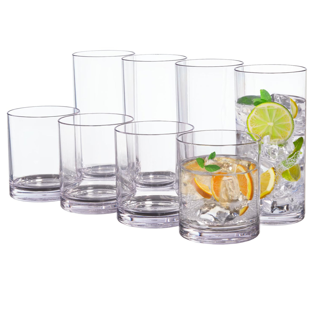 US Acrylic Classic Clear 12oz rock glass top view for everyday, durable use