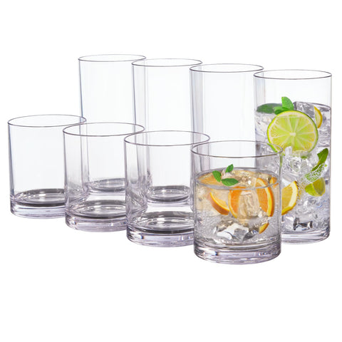 US Acrylic Classic Clear 12oz rock glass top view for everyday, durable use