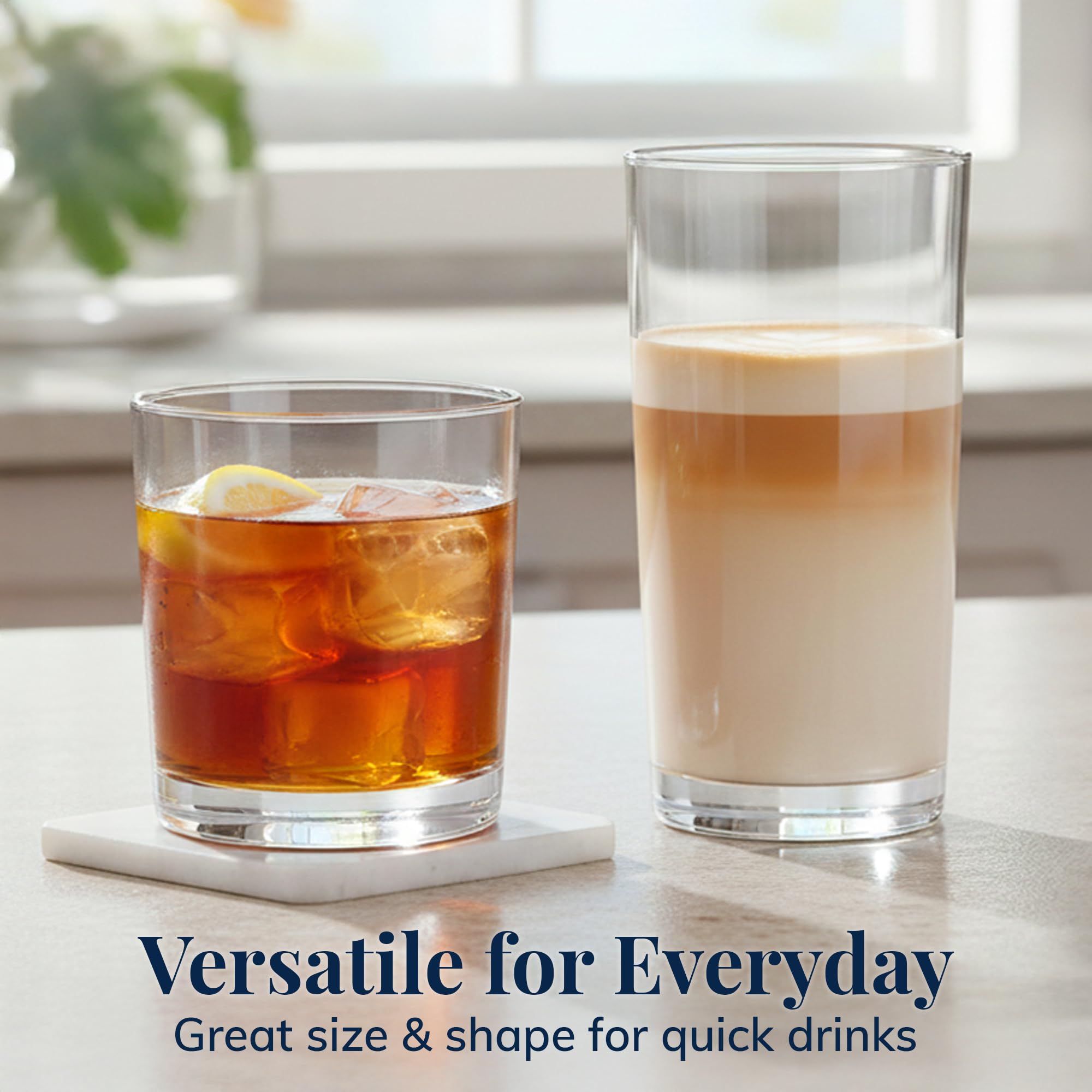 US Acrylic Classic Clear 16oz water glass top view ideal for tall drinks