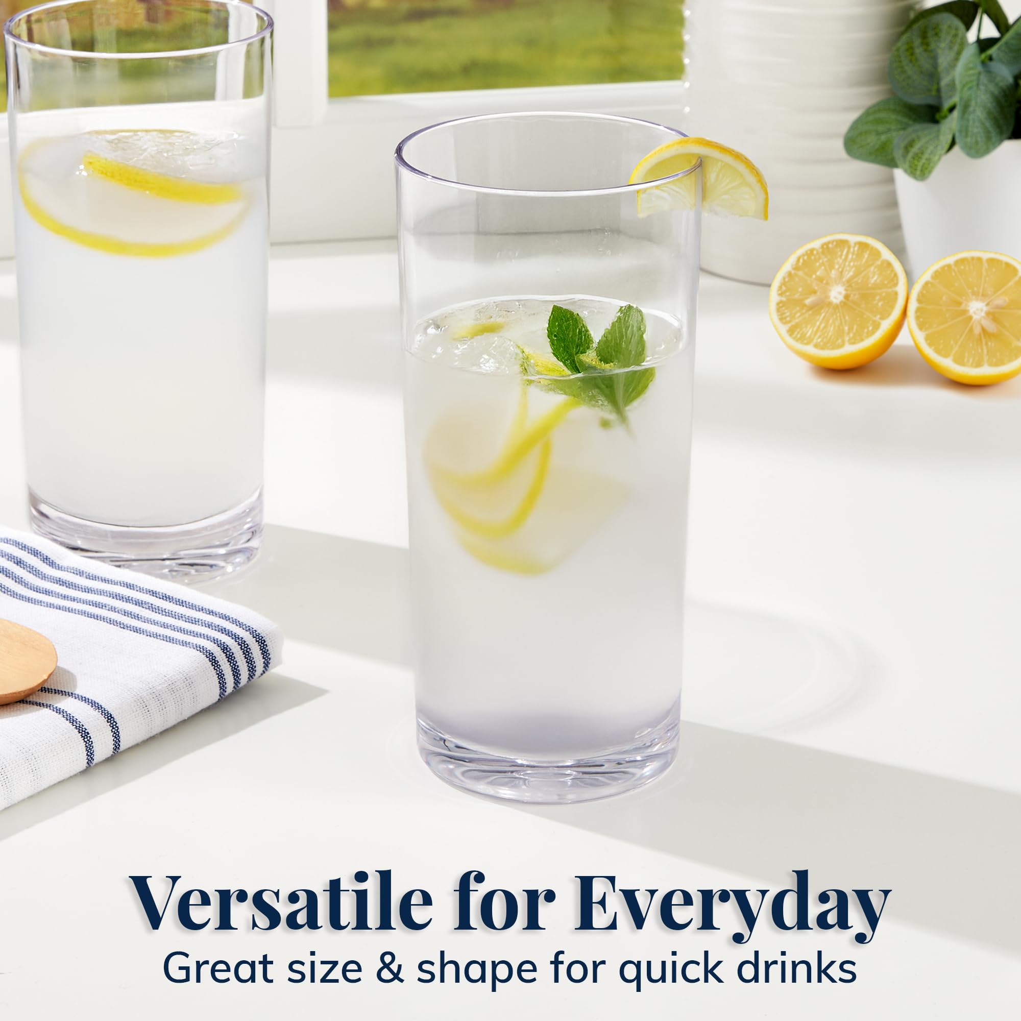 US Acrylic Classic Clear 24oz durable, shatterproof tumblers for everyday use.