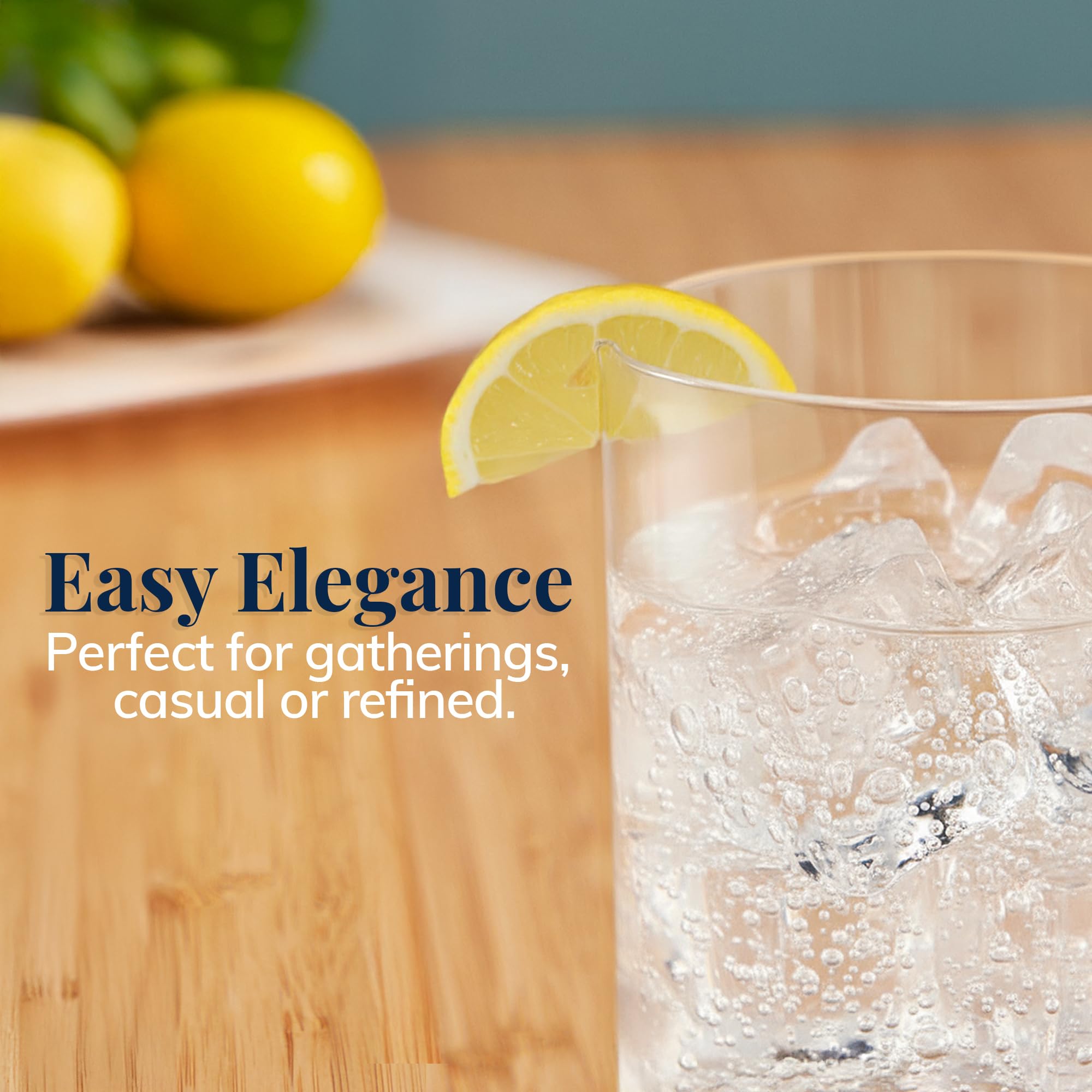 US Acrylic Classic Clear set on dining table showcases modern, shatterproof serving