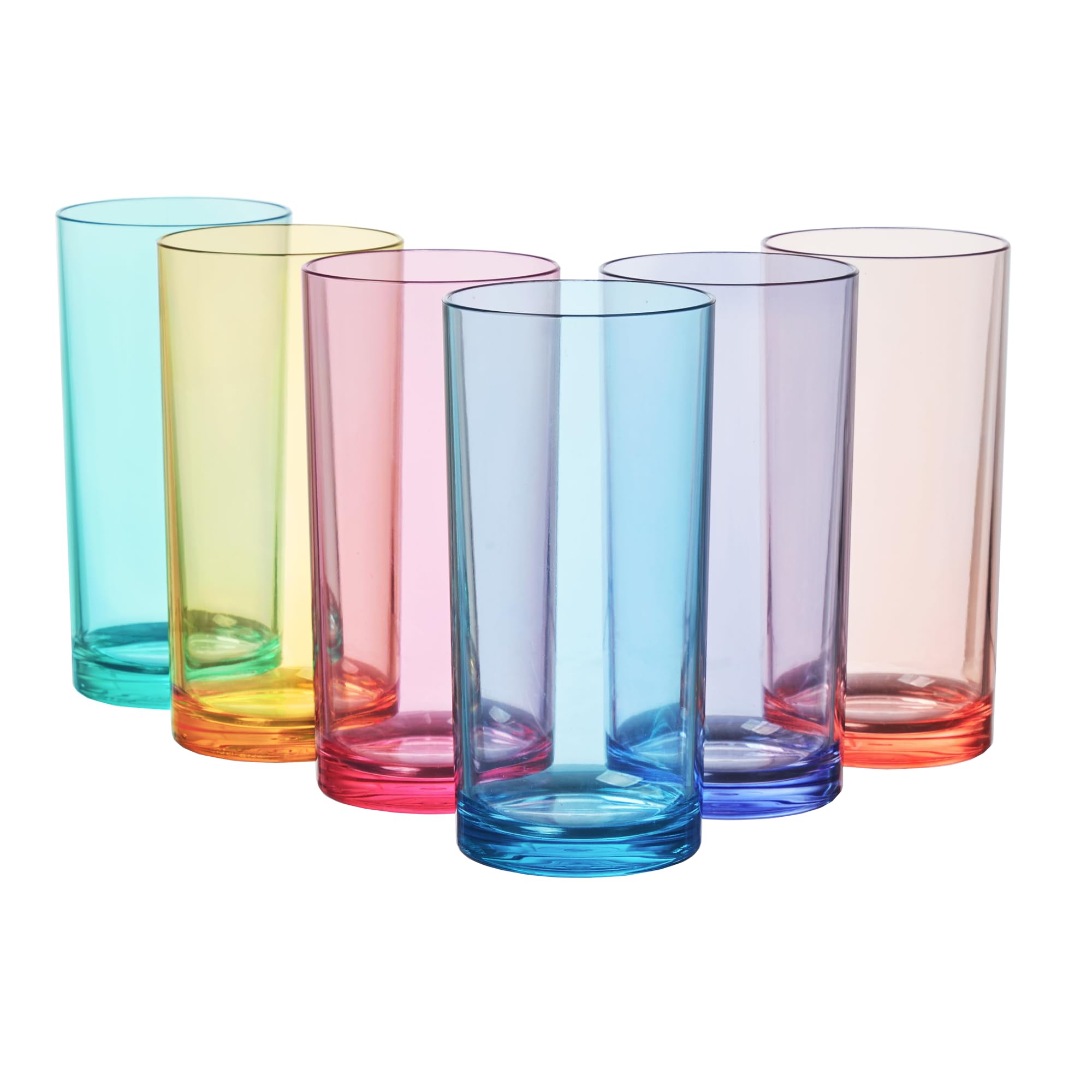 US Acrylic Classic 16oz glasses in color assortment for durable everyday use.