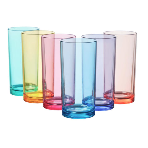 US Acrylic Classic 16oz glasses in color assortment for durable everyday use.