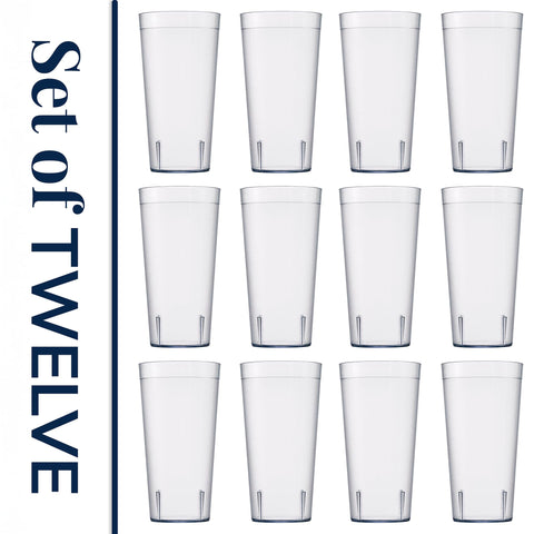US Acrylic clear restaurant-style cups for versatile drinkware at home.