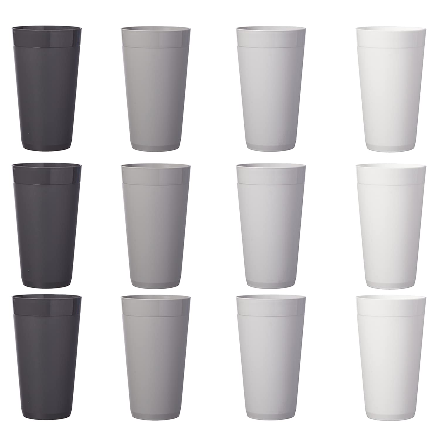 US Acrylic Newport set of 12 tumblers stacked for compact storage