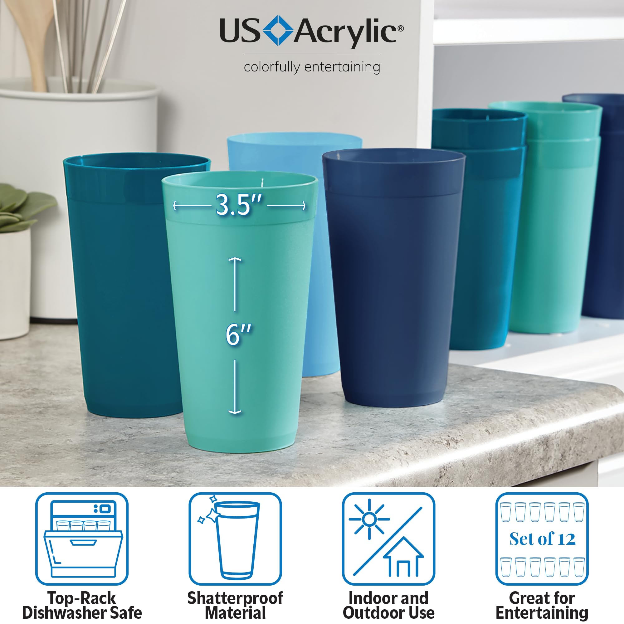 US Acrylic Newport teal tumbler ideal for poolside beverages