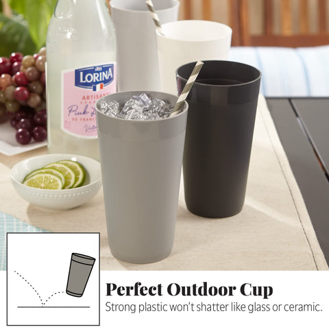 US Acrylic Newport dishwasher-safe tumbler in grey stone for easy cleanup