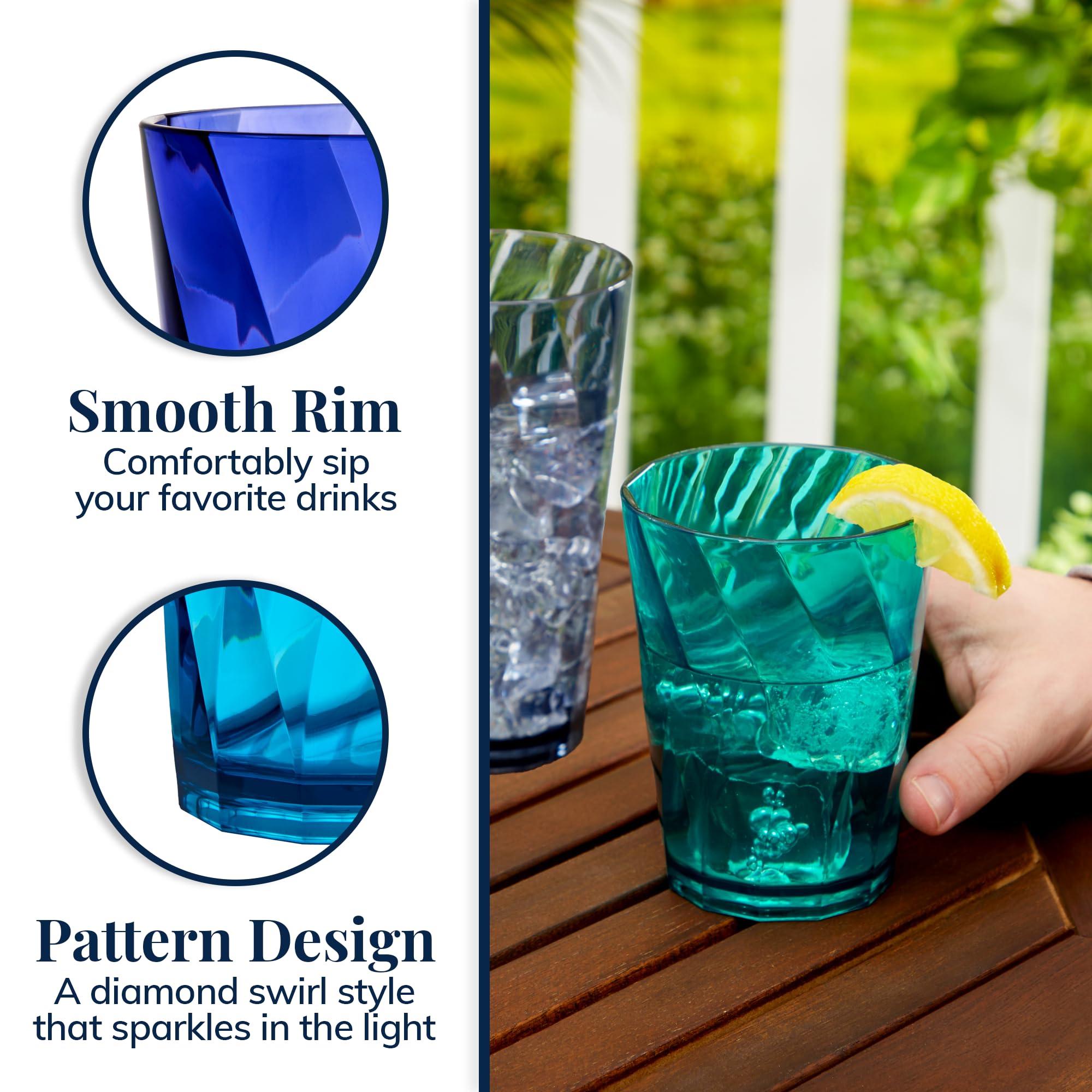 US Acrylic Optix smooth top edge invites comfortable sipping every day