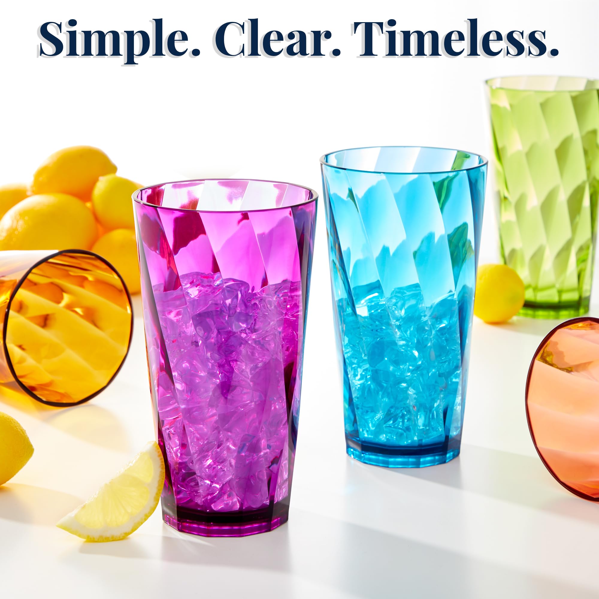 US Acrylic Optix cups are top-rack dishwasher safe for easy cleanup.