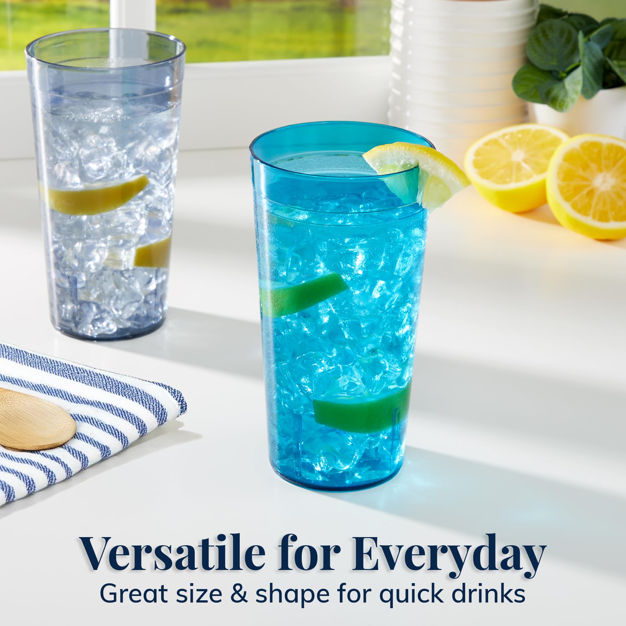 US Acrylic Stackable 20oz Tumblers collection highlights space-saving, easy cleanup in busy kitchens