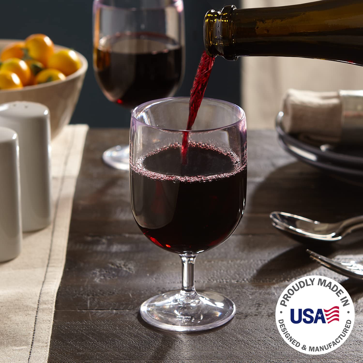 US Acrylic clear 8 oz wine stem with glass-like look for upscale brunches.
