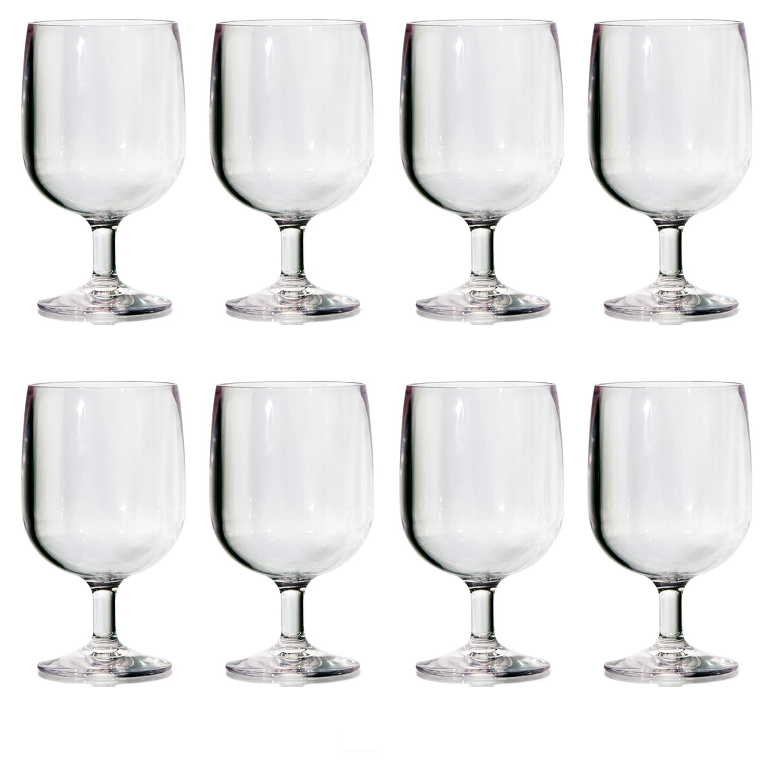 US Acrylic reusable wine stem in clear plastic helps prevent breakage during outdoor use.