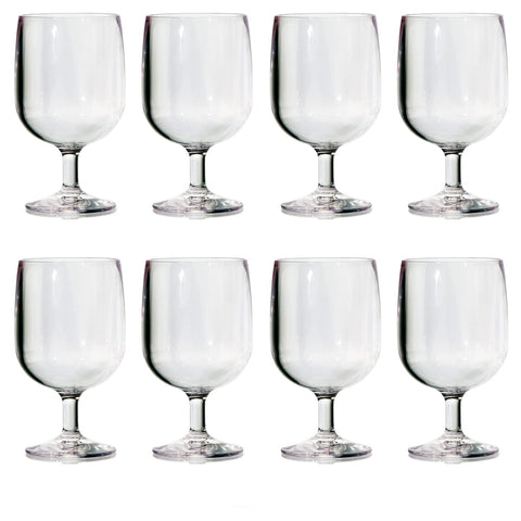 US Acrylic reusable wine stem in clear plastic helps prevent breakage during outdoor use.