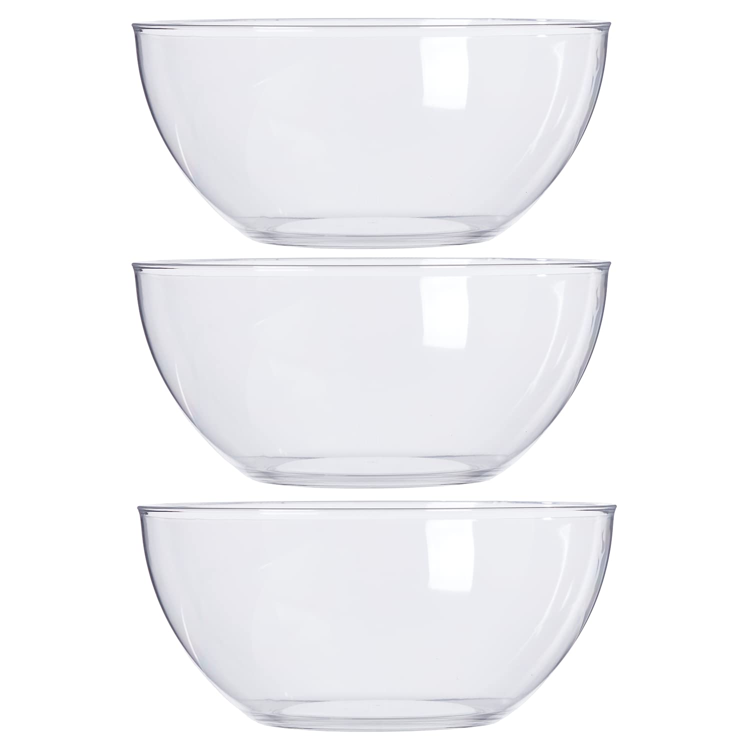 Lightweight and stackable Vista Clear bowls for easy storage