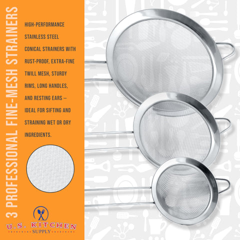 Nestable strainers from U.S. Kitchen Supply save space in busy kitchens.