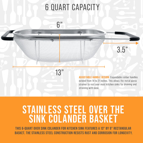 US Kitchen Supply dishwasher-safe colander for easy cleanup after cooking.