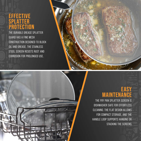 U.S. Kitchen Supply dishwasher-safe splatter guard for easy cleanup