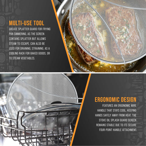 U.S. Kitchen Supply ergonomic handle keeps hands away from heat