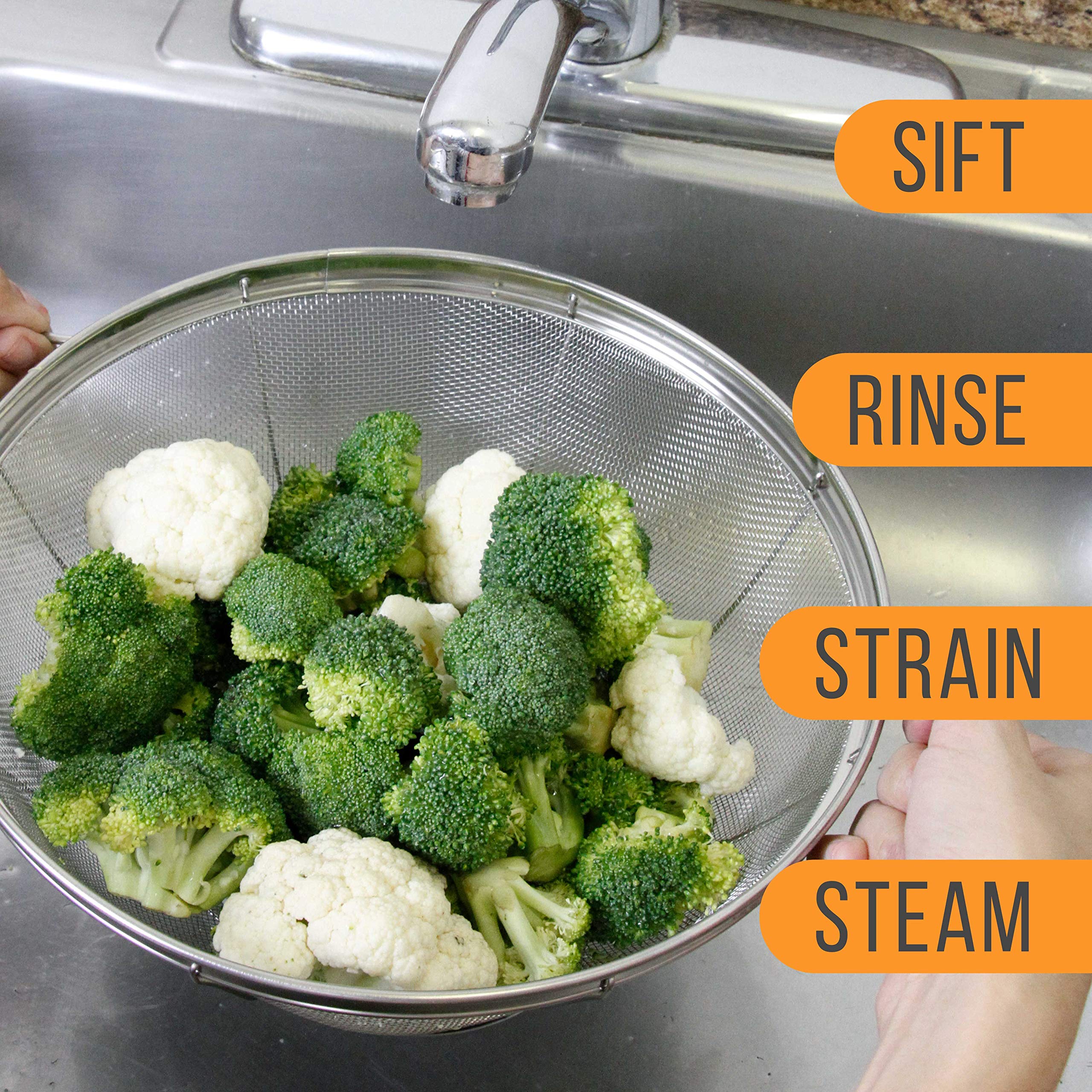 US Kitchen Supply nesting dishwasher-safe colanders for space-saving storage