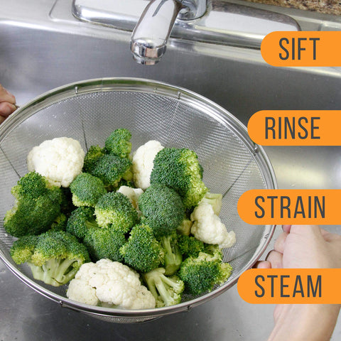 US Kitchen Supply nesting dishwasher-safe colanders for space-saving storage
