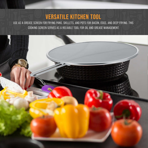 U.S. Kitchen Supply splatter guard stores flat and hangs for easy storage