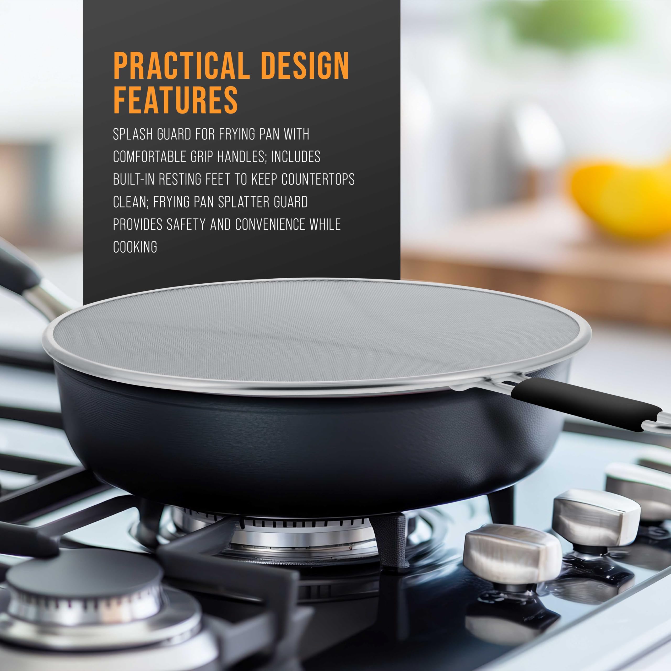 US Kitchen Supply splatter guard fits pans, skillets, and pots for versatility