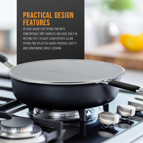 U.S. Kitchen Supply resting feet keep pan protected and stable on the stove.