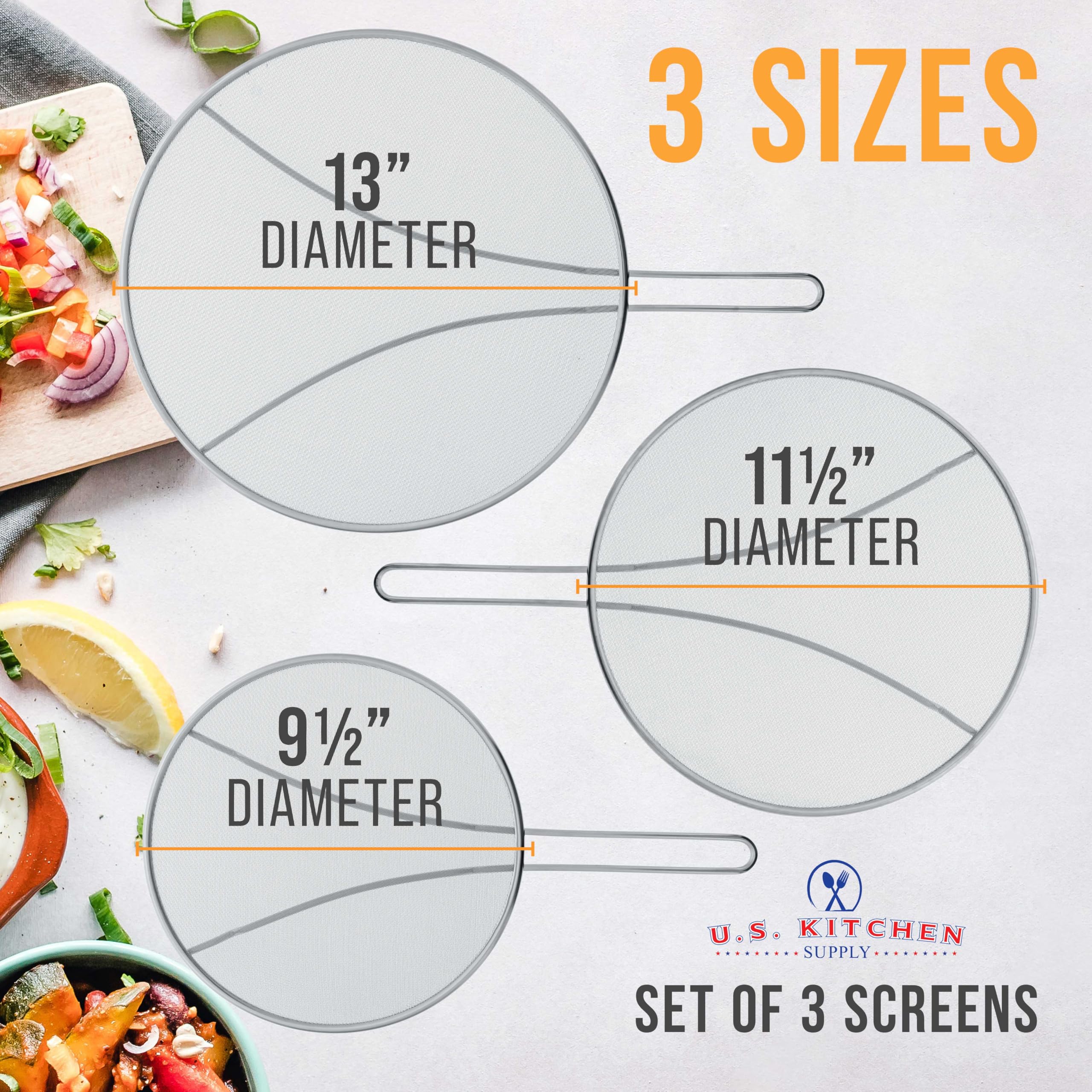 U.S. Kitchen Supply 9.5-inch splatter screen ideal for small pans