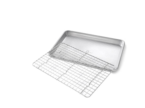 USA Pan cooling rack elevates treats for uniform cooling and glaze-ready finishes.