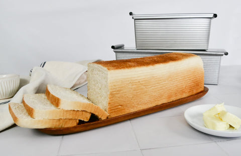 USA Pan Pullman loaf pan bread ready for oven scene