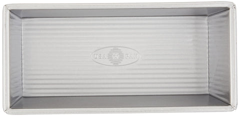 USA Pan Pullman loaf pan lid open demonstrates easy lid removal
