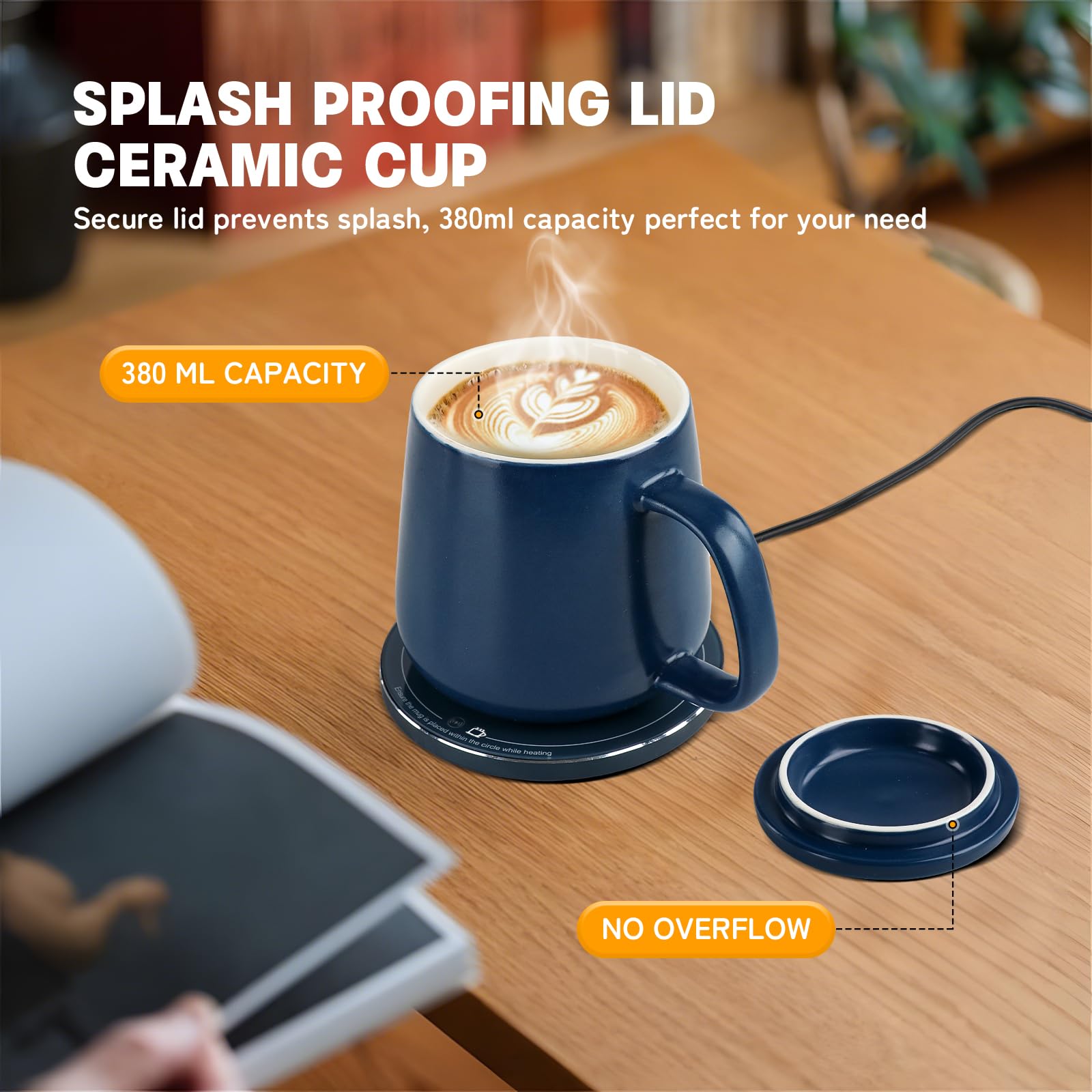 USBERG USB-C Cable connects the coaster to power for effortless setup