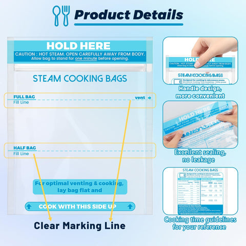 USEAMIE microwave steam bags for frozen foods to save time and preserve freshness.