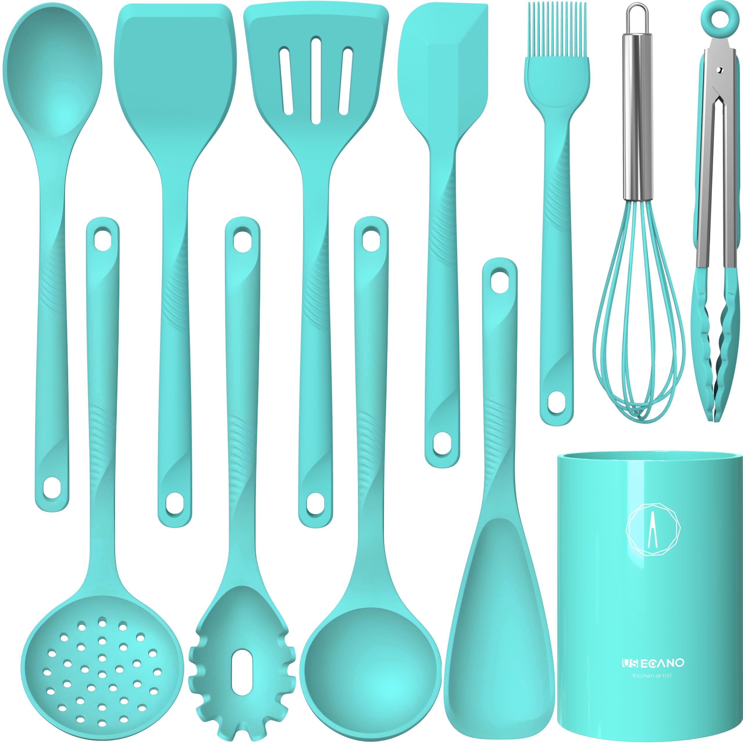 USECANO silicone ladle in teal for versatile cooking and stirring