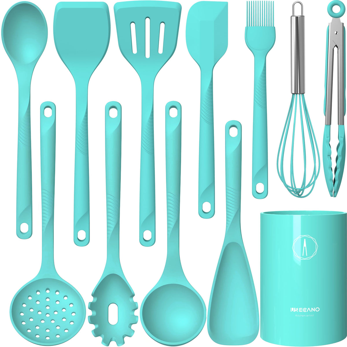 USECANO silicone ladle in teal for versatile cooking and stirring