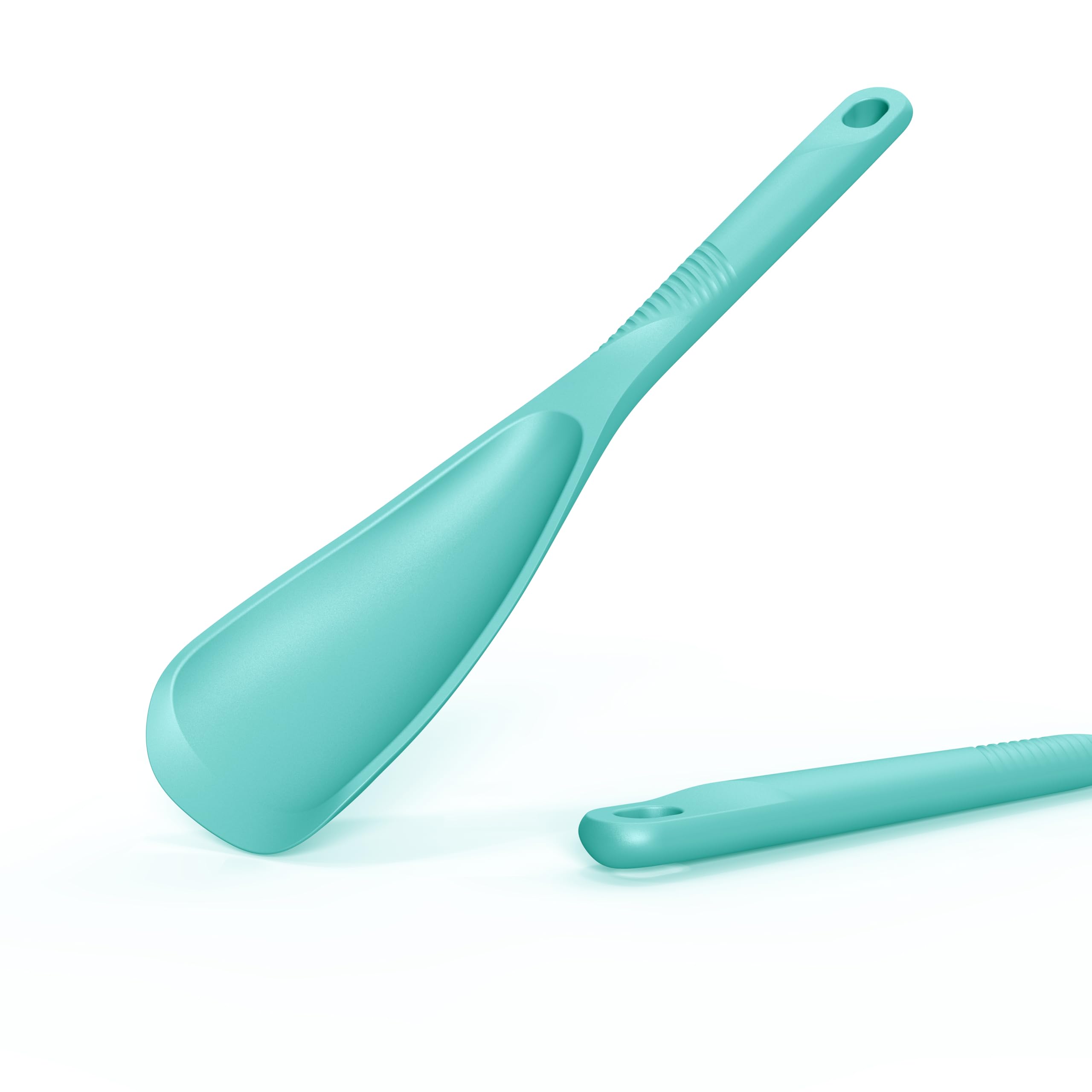 USECANO slotted spoon in teal for draining with control