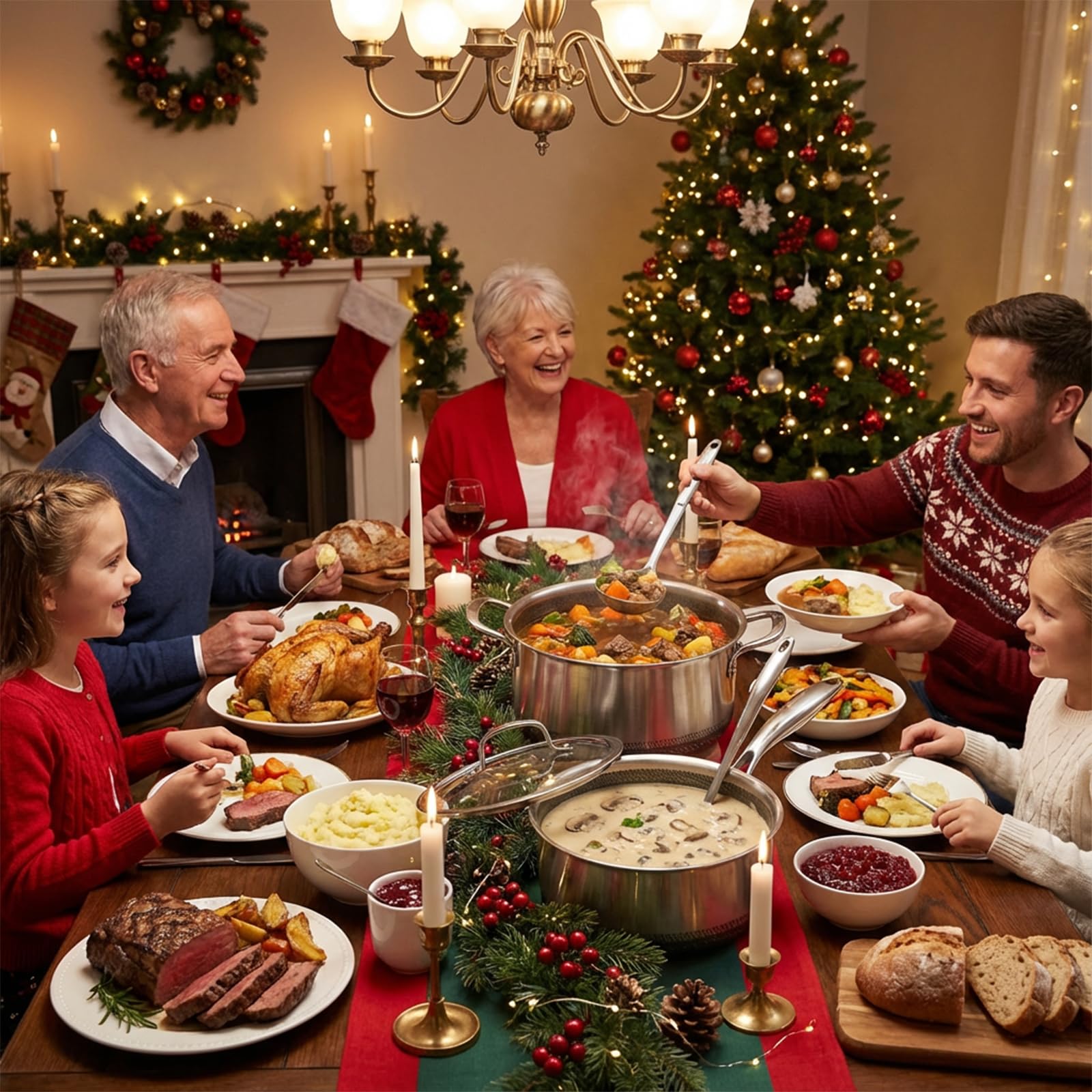 USELUCK induction-compatible cookware set for versatile heating.