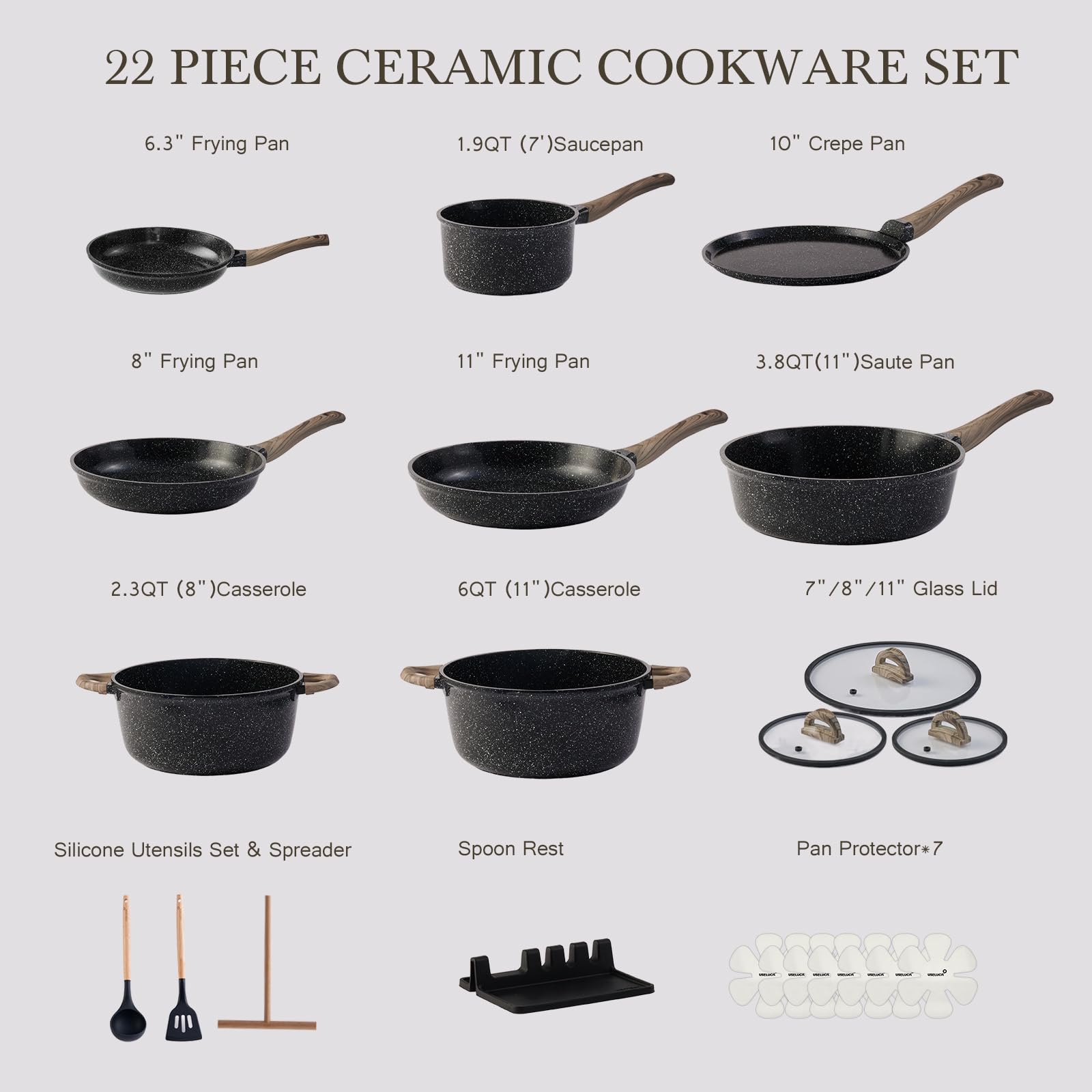 USELUCK ceramic casserole 2.3 qt for cozy meals