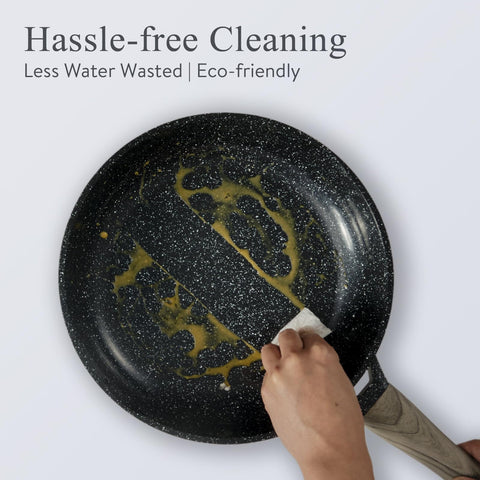 USELUCK ceramic frying pan 8-inch with lid for versatile meals