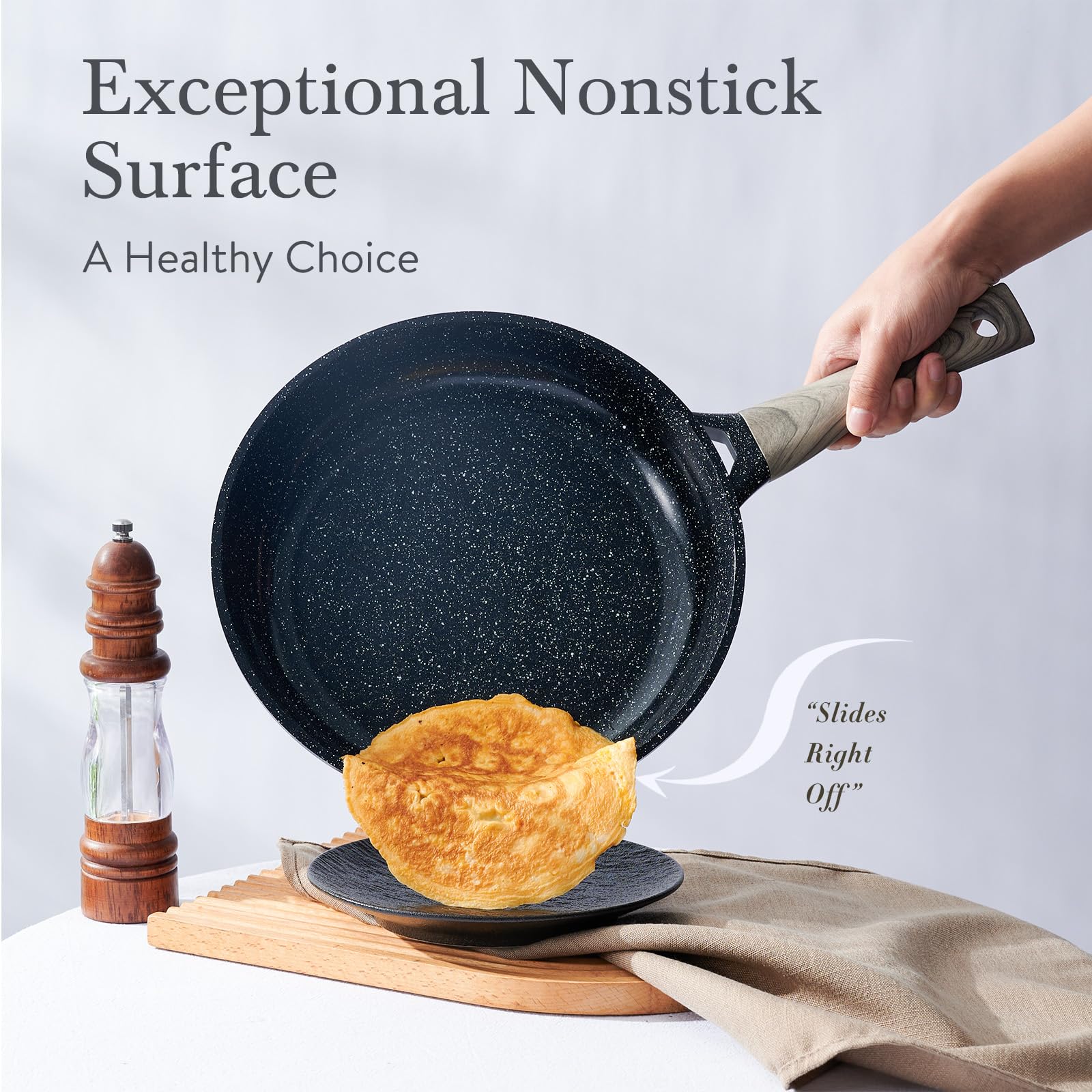 USELUCK ceramic saucepan 1.9 qt for simmering sauces with even heat