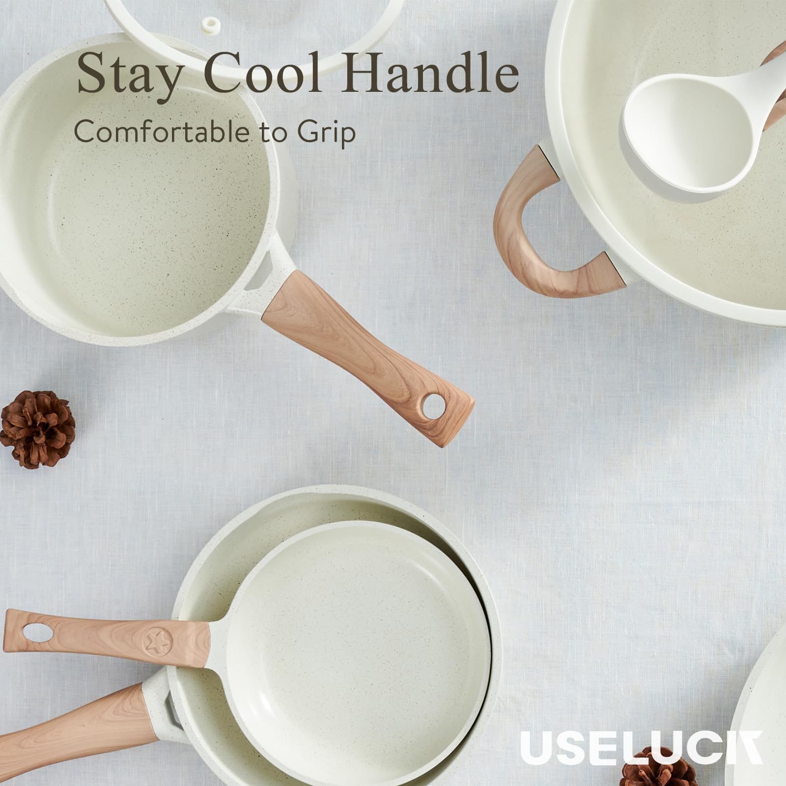 USELUCK induction-compatible cookware works with most stoves.