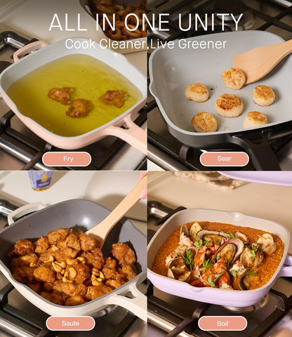 USELUCK lightweight pan—easy tossing and flipping during everyday meals