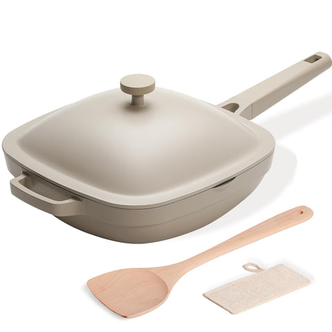 USELUCK Pix Pan with Lid Morning Mist—spacious surface for batch cooking