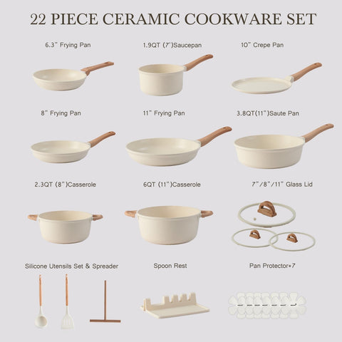 USELUCK silicone utensils prevent scratching and simplify stirring.