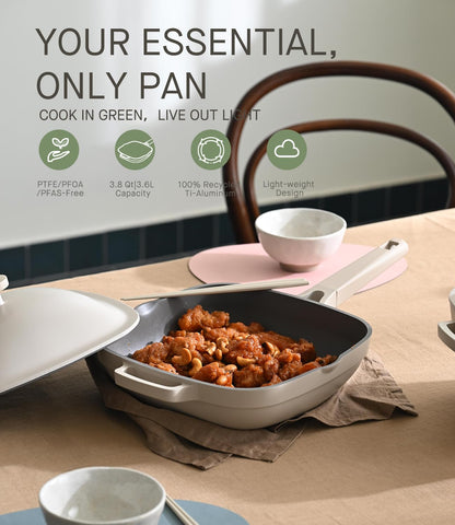 USELUCK wooden spatula included—gentle on cookware, practical for turning