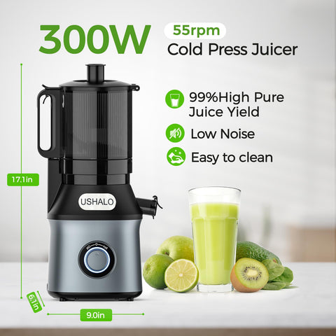 USHALO handles whole produce for less prep and more juice.