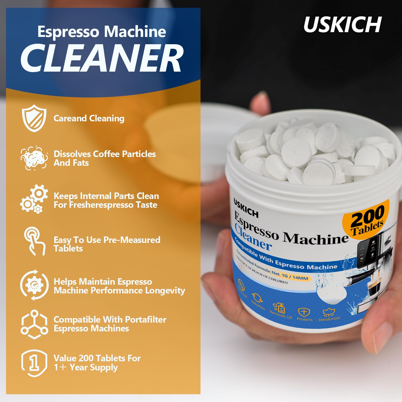 Close-up of descaling cycle with USKICH cleaner