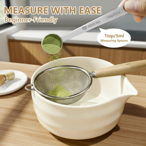 USUCHA measuring spoon (1 tsp) ensures precise matcha ratios